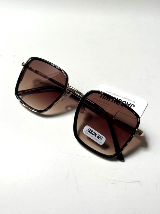NWT JASON WU Square Sunglasses Tortoise Shell Gold Metal Classic Gradient